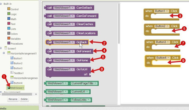 Button से WebView Control Block