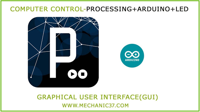 Control Led With Computer key+ Processing GUI+ Arduino