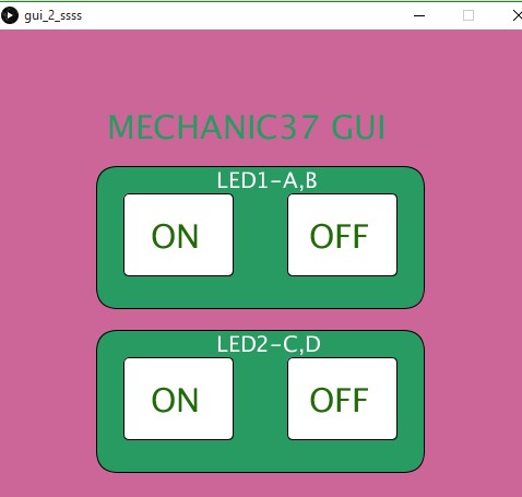 GUI button processing led control करने के लिए 