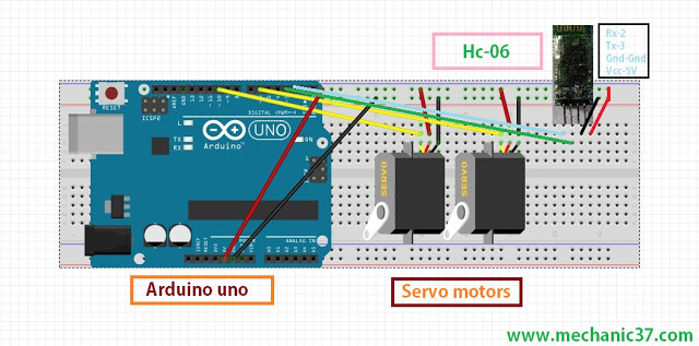 Servo and Hc-06 Circuit