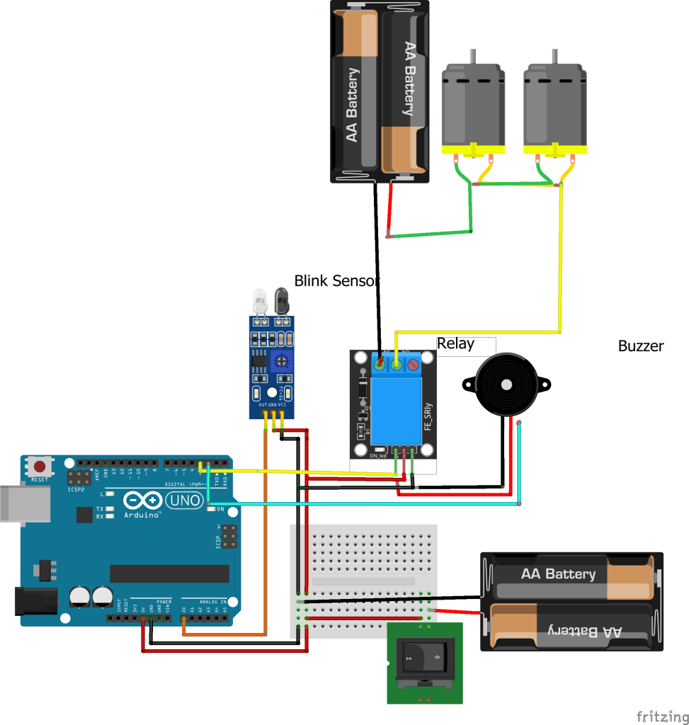 Anti Sleep Alarm Project Circuit