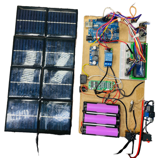 Fully assembled setup with solar panel